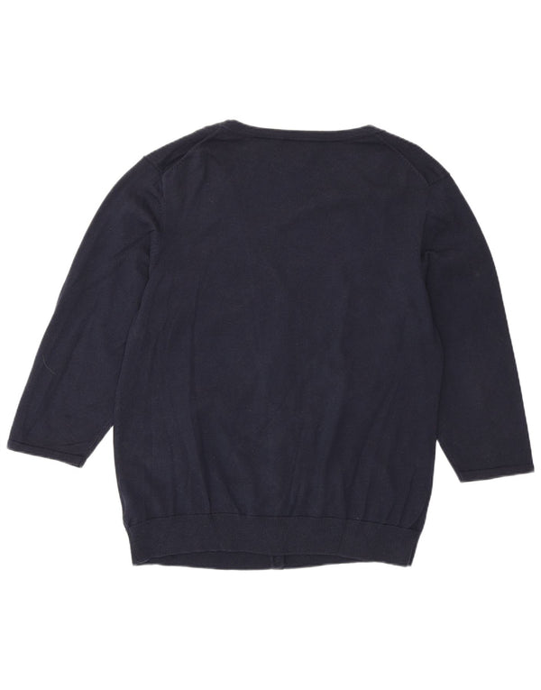 Maglione cardigan manica 3/4 da donna Tommy Hilfiger UK 20 2XL Blu navy