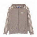 Maglione con cappuccio e zip da uomo Adidas piccolo in poliestere grigio
