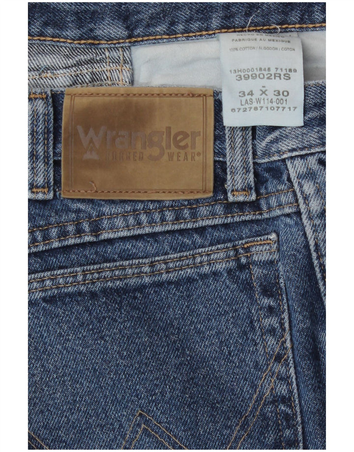 Jeans dritti da uomo Wrangler W34 L30 cotone blu