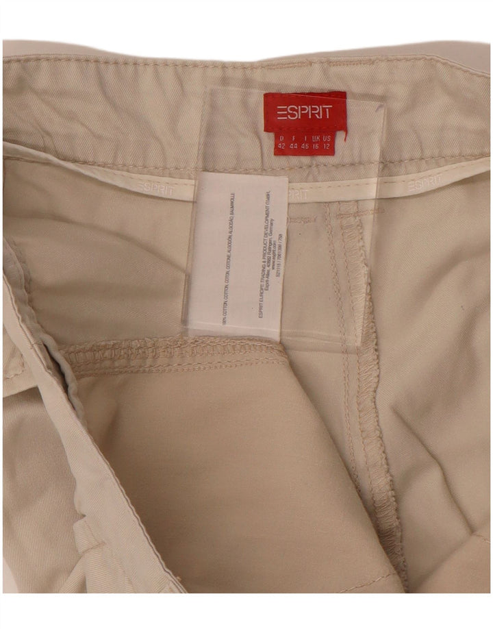 Pantaloni corti dritti da donna ESPRIT UK 16 Large W34 L26 Cotone beige