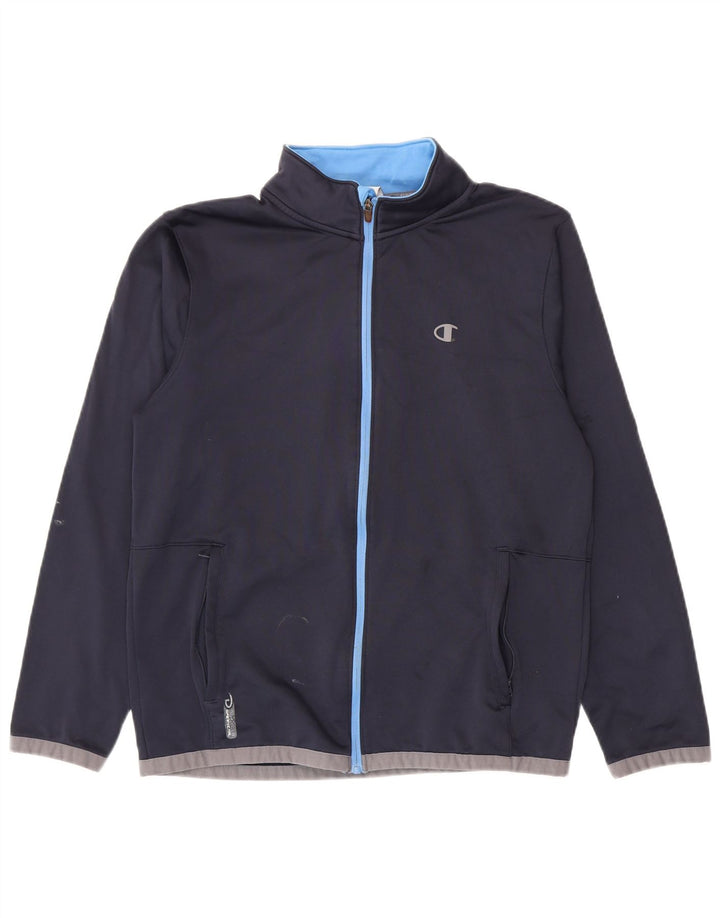 Giacca superiore della tuta da uomo Champion, poliestere color block medio blu navy