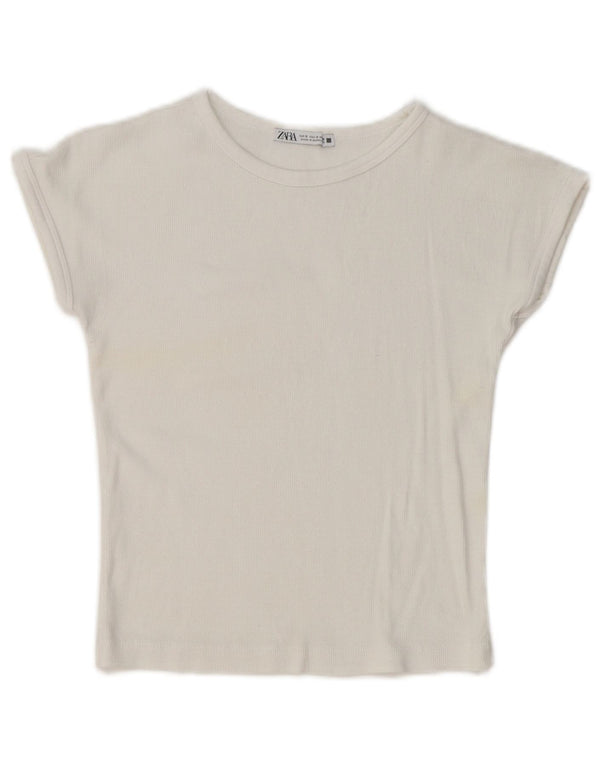 T-shirt Zara da donna Top UK 10 piccola bianca