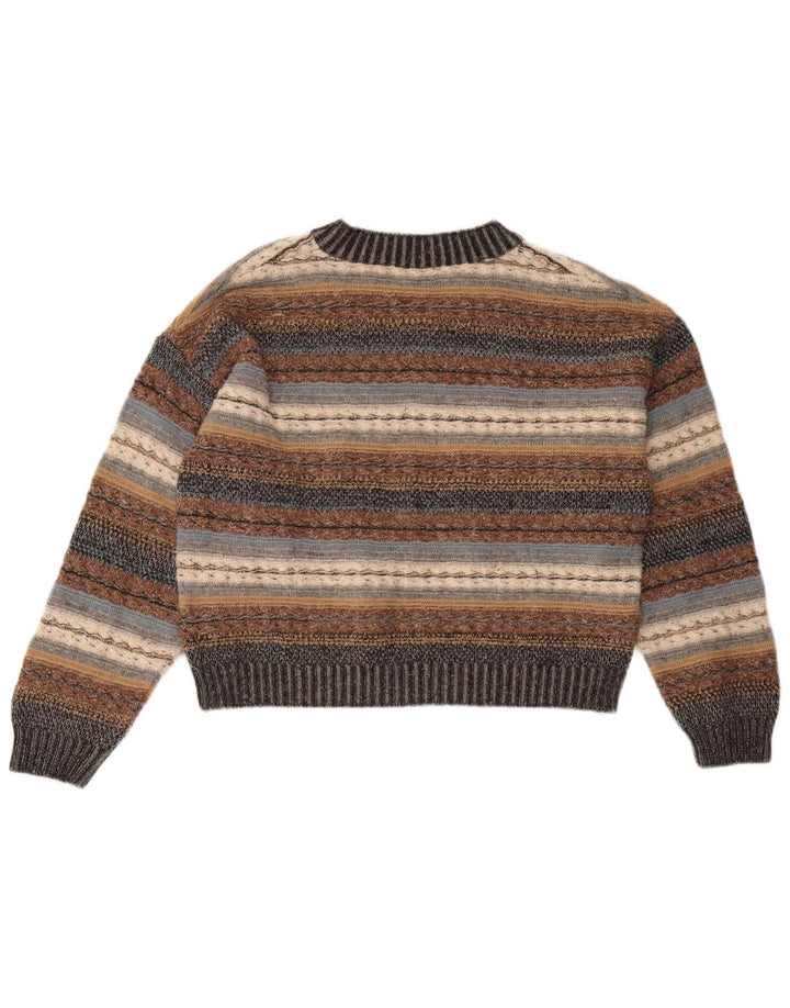 Maglione da donna con scollo a V Stefanel UK 14 a righe grandi multicolori