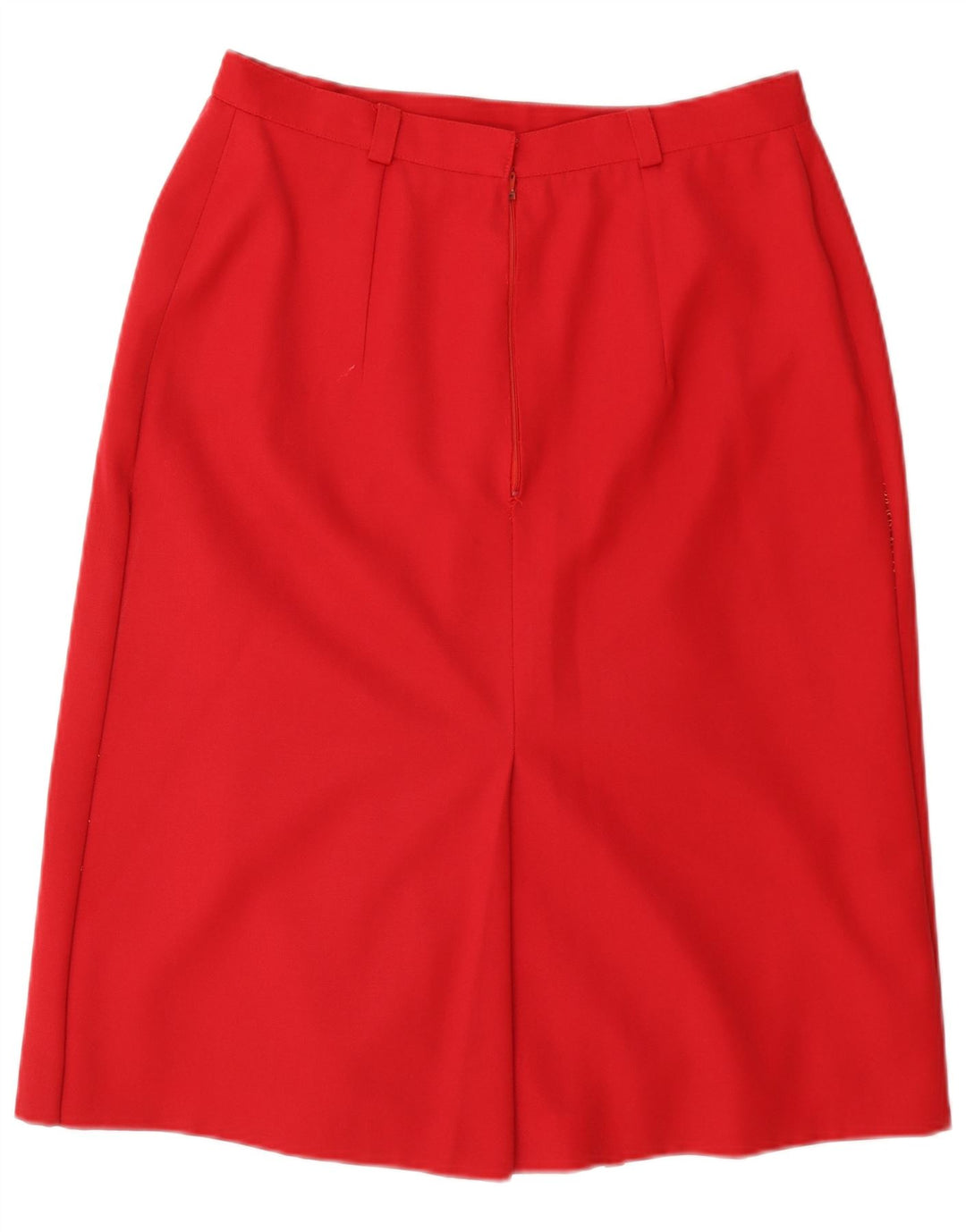Gonna a trapezio da donna vintage W30 in lana rossa media