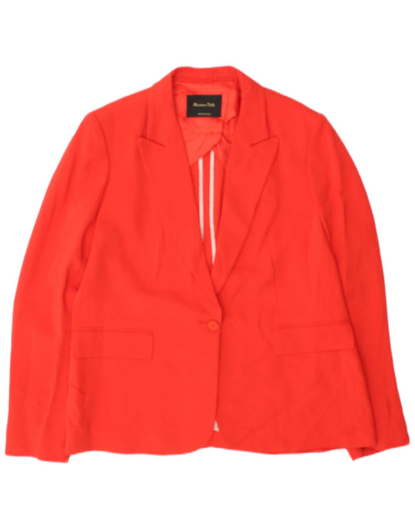 Giacca blazer da donna a 1 bottone Massimo Dutti EU 44 XL viscosa rossa