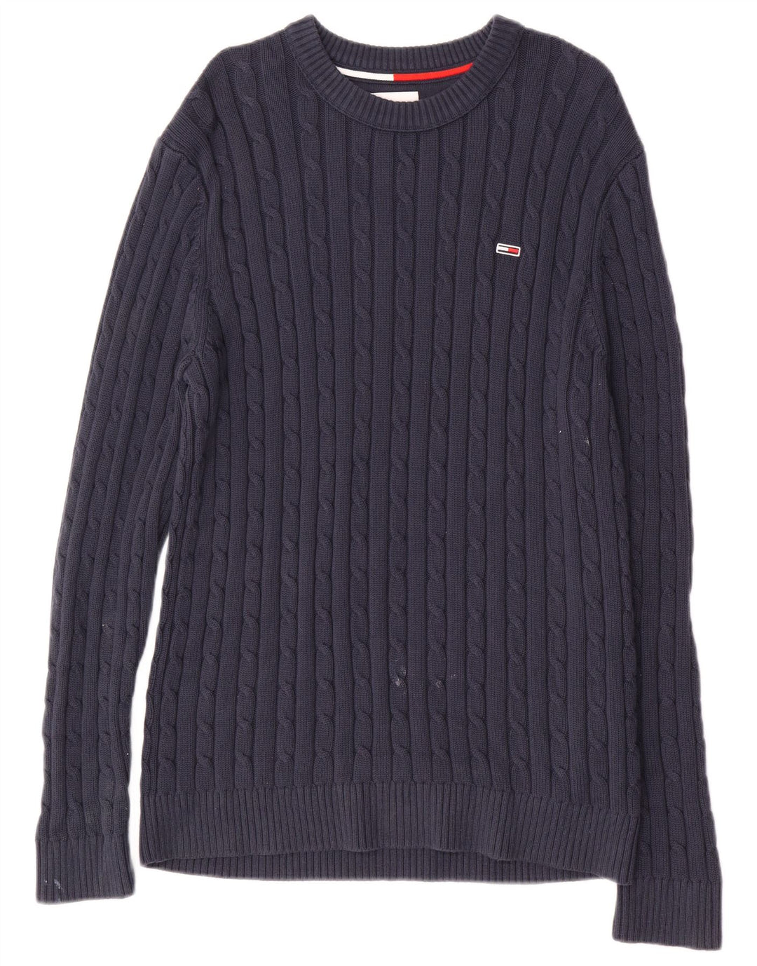 TOMMY HILFIGER Maglione maglione girocollo con grafica da uomo blu navy medio