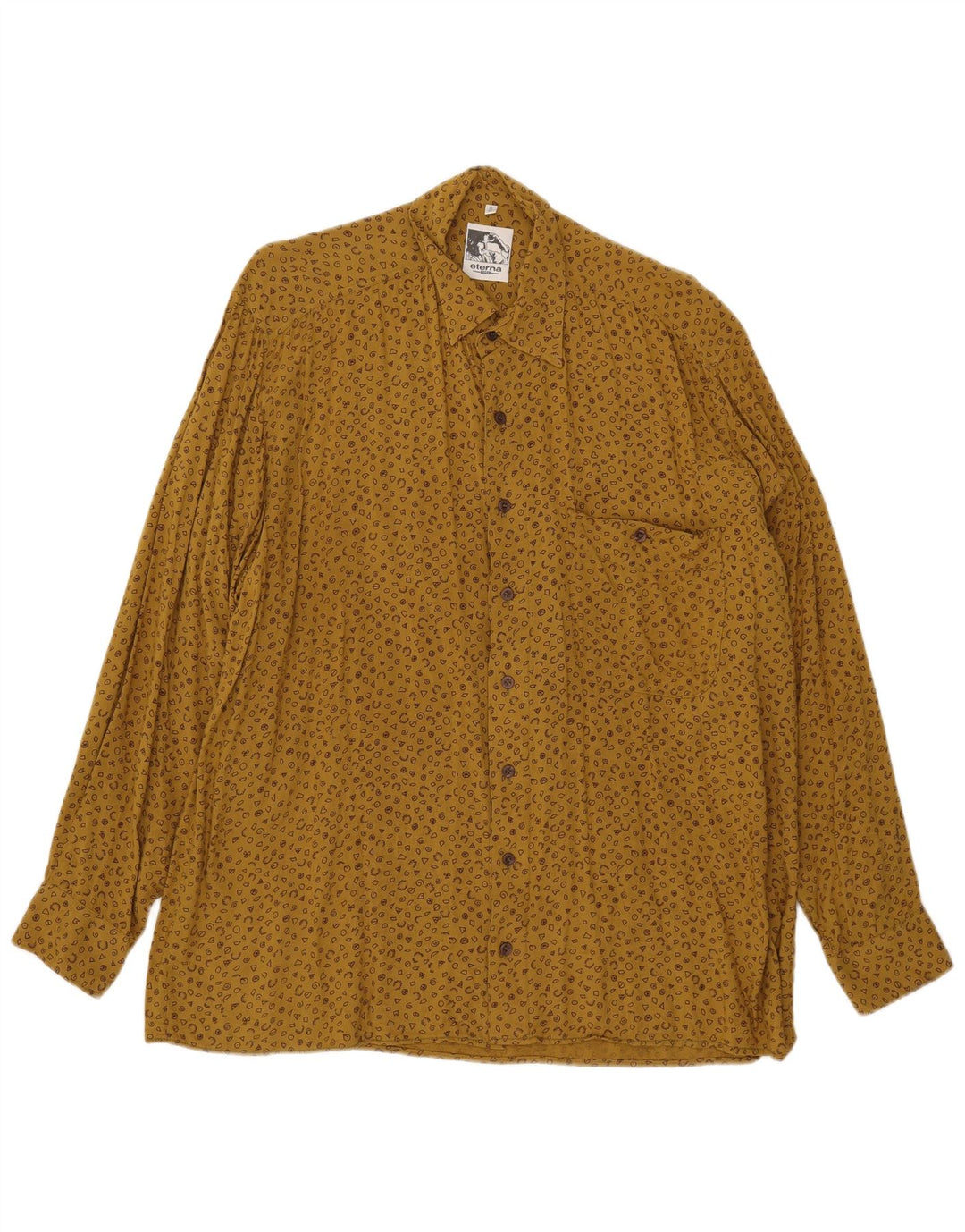 Camicia da uomo con motivo astratto Eterna taglia 41 16 grande gialla
