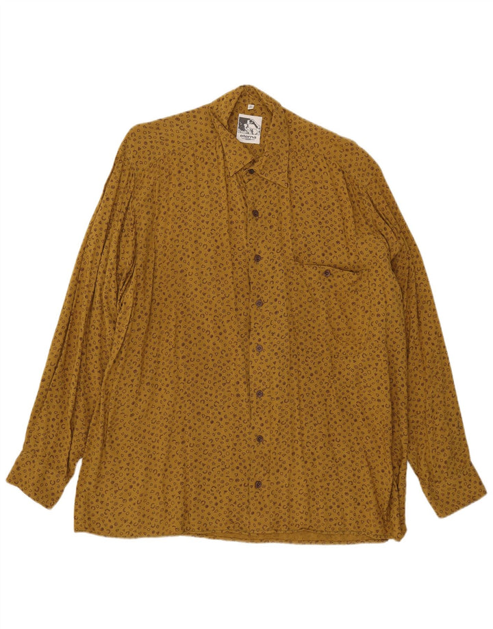 Camicia da uomo con motivo astratto Eterna taglia 41 16 grande gialla