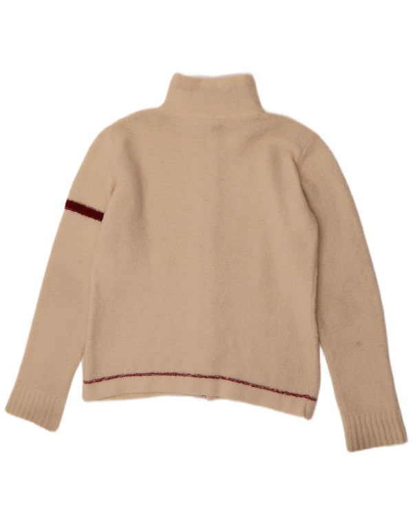 Maglione cardigan da donna Murphy & Nye UK 14 Blocco colore bianco sporco medio