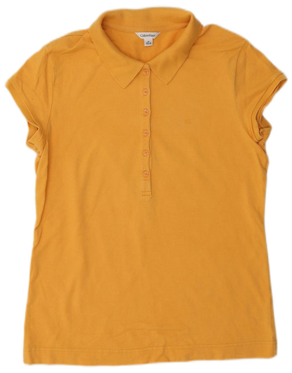 Polo da donna Calvin Klein UK 14 cotone giallo medio