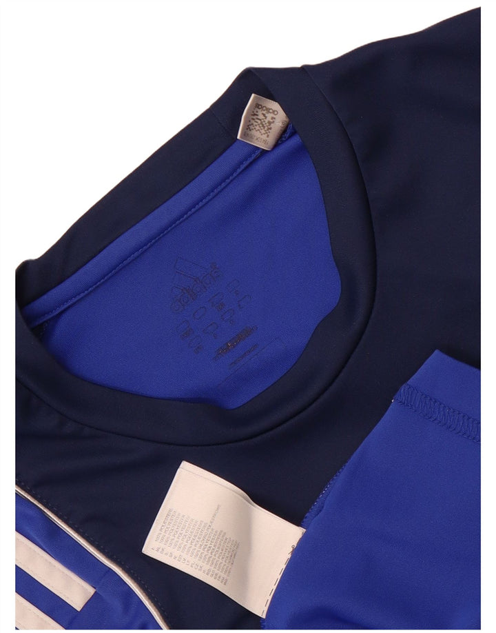 T-shirt grafica da uomo Adidas Top XS blu in poliestere color block