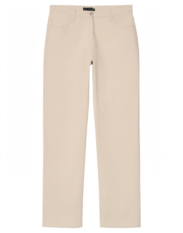 Pantaloni casual dritti da donna Armani W30 L28 cotone bianco