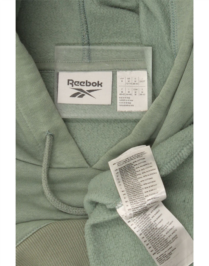 Maglione con cappuccio asimmetrico corto Reebok da donna UK 12/14 Cotone verde medio