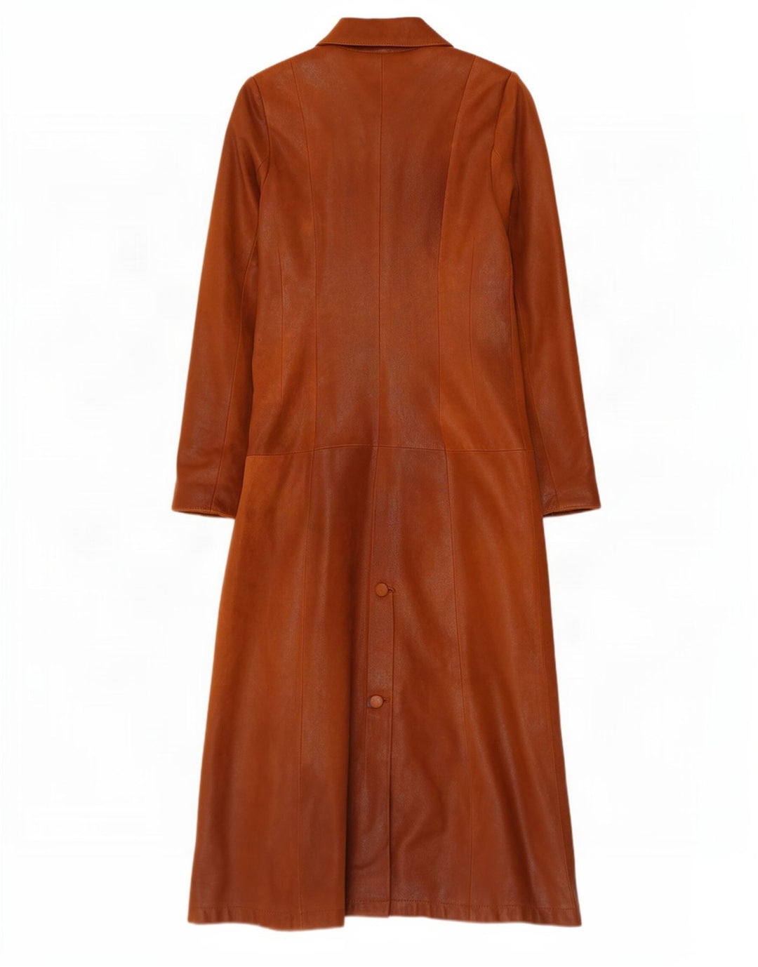 Cappotto in pelle vintage da donna UK 12 Marrone medio