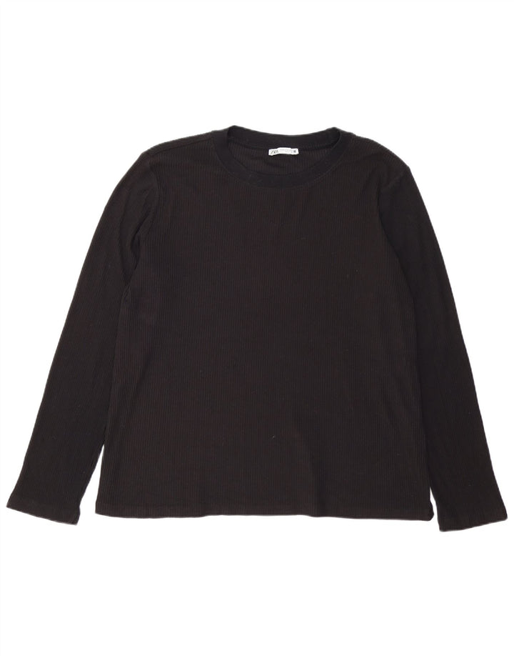 Top Zara da donna a maniche lunghe UK 18 XL Nero