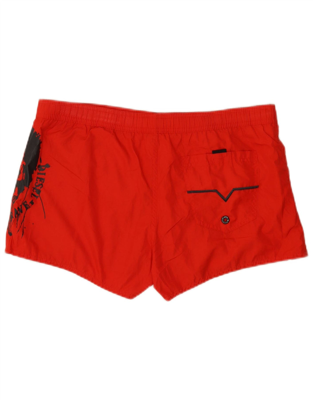 Pantaloncini da bagno con grafica da uomo Diesel in poliestere rosso medio