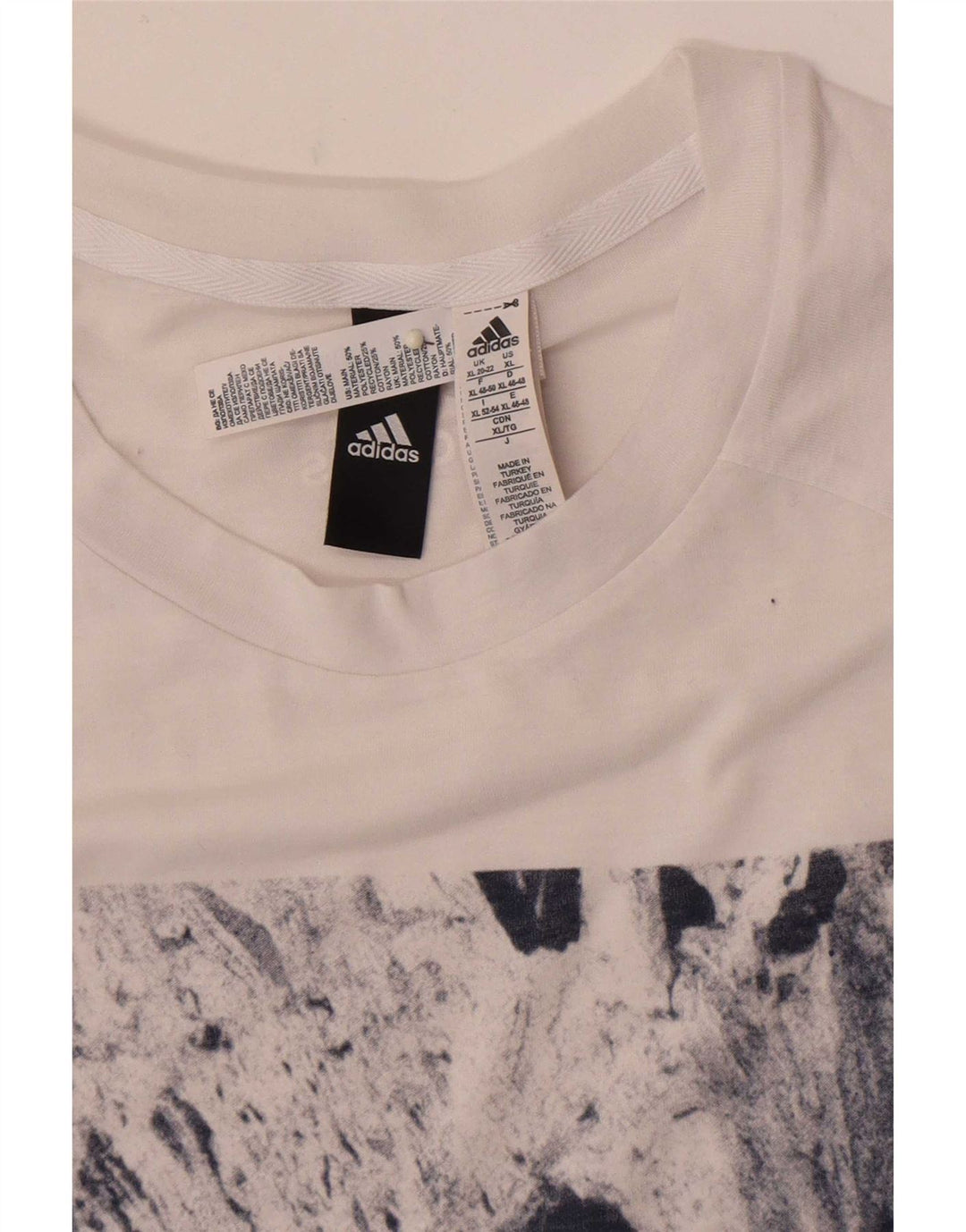 T-shirt grafica oversize da donna Adidas UK 20/22 XL poliestere bianco