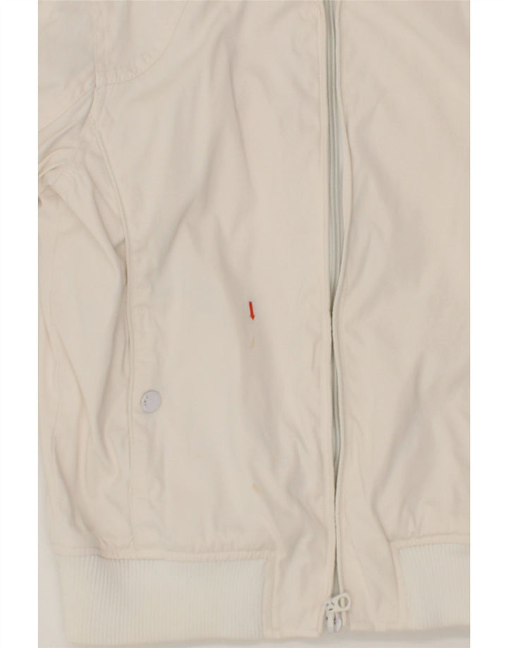 BOMB BOOGIE Womens Bomber Jacket UK 16 Large White Nylon Vintage Bomb Boogie and Second-Hand Bomb Boogie from Messina Hembry 