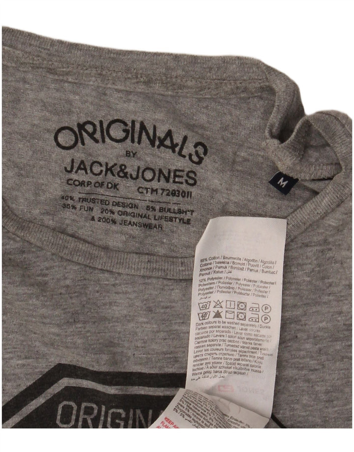 T-shirt grafica da uomo Jack & Jones Top in cotone chiazzato grigio medio
