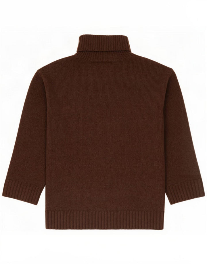 Marks & Spencer maglione a collo alto da donna UK 14 Marrone medio