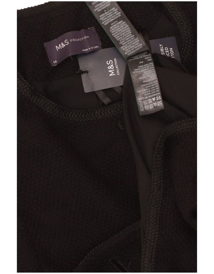 Giacca blazer a 5 bottoni Marks & Spencer da donna UK 14 grande cotone nero