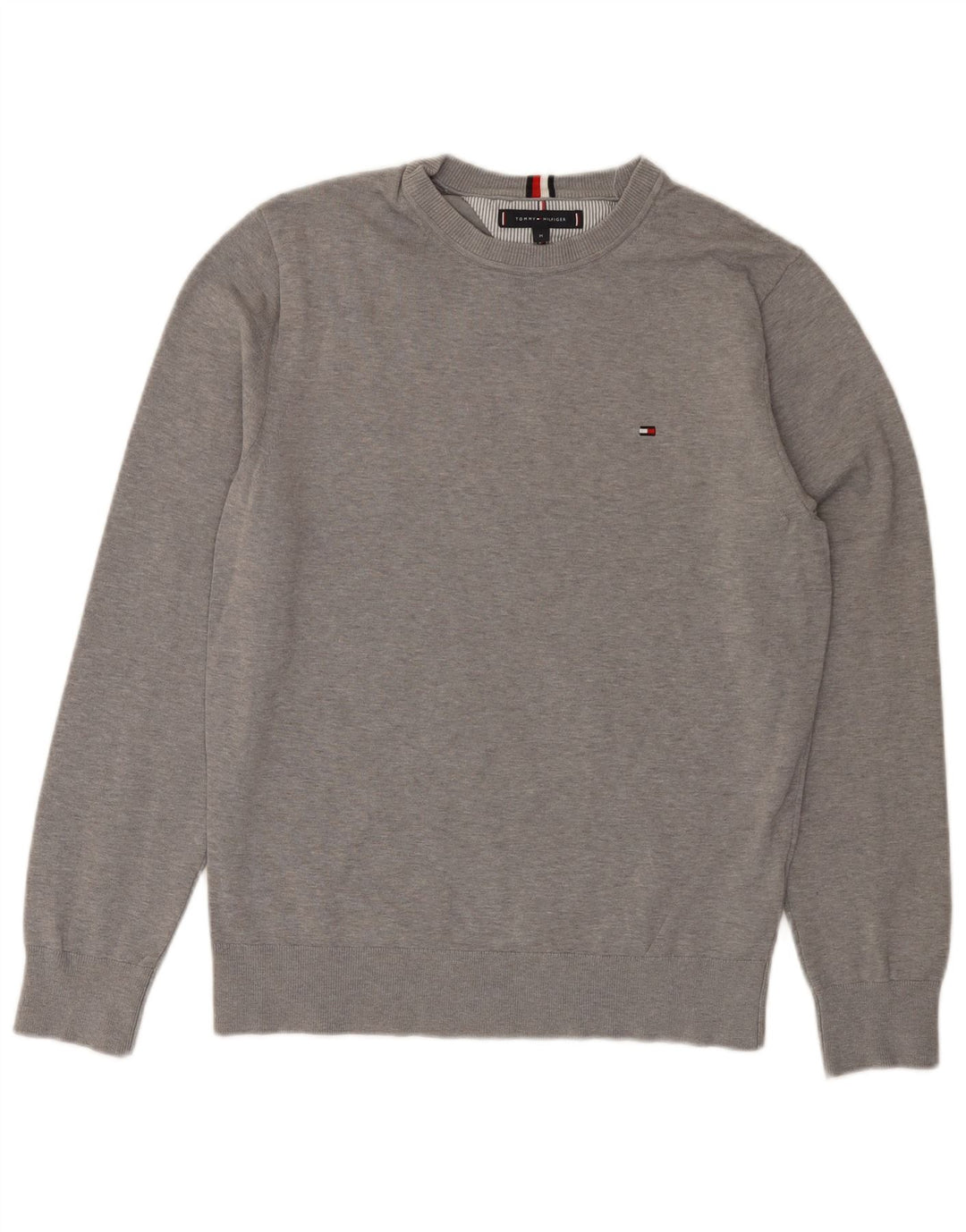 TOMMY HILFIGER Felpa da uomo Maglione in cotone grigio medio