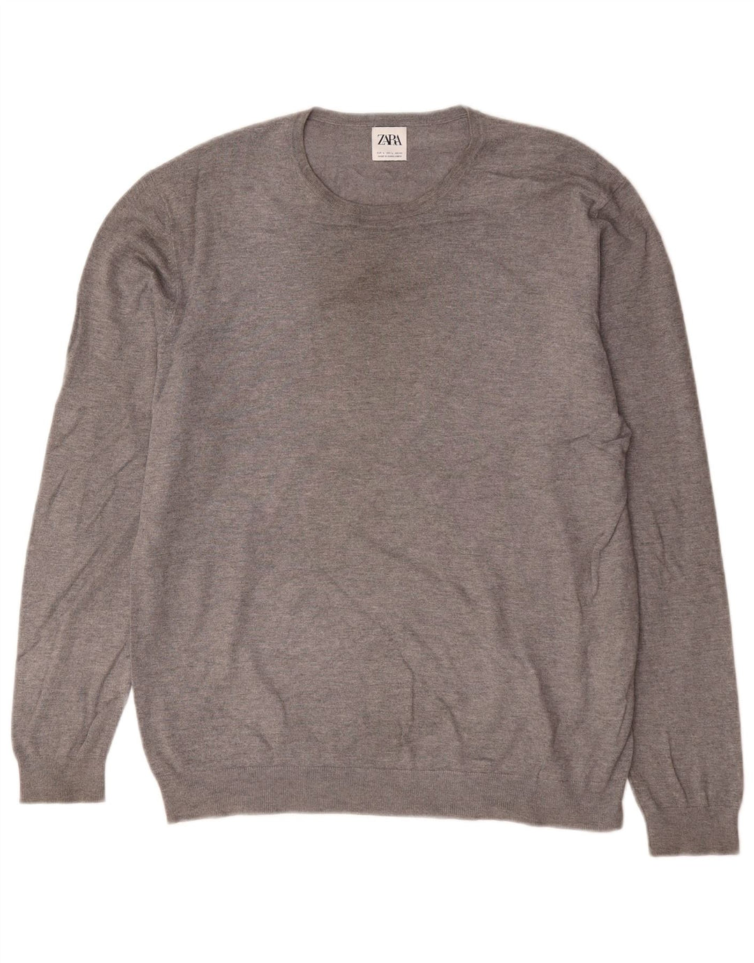 Maglione maglione girocollo da uomo Zara grande grigio