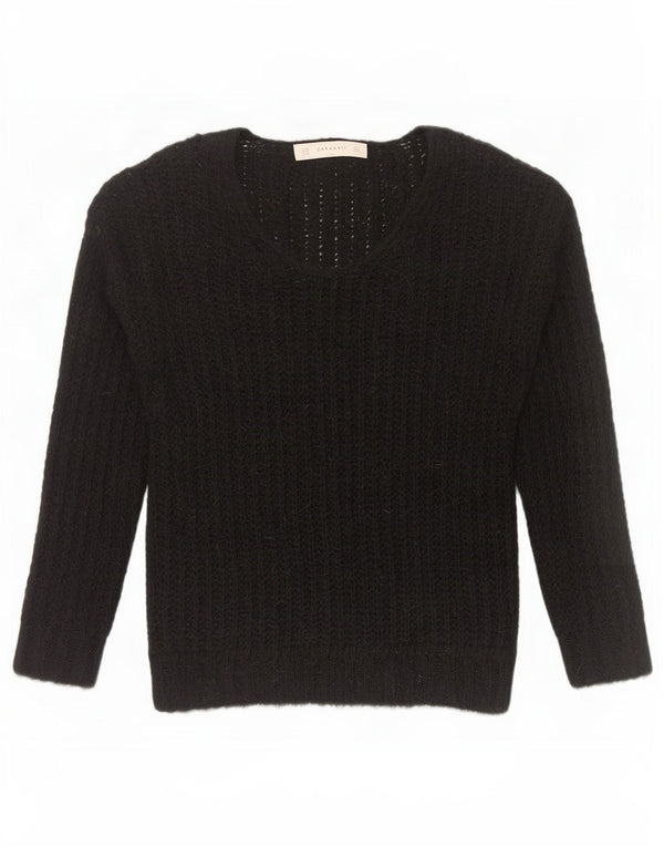 Maglione Zara da donna con scollo a V UK 14 acrilico nero medio