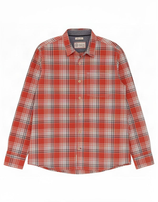 Camicia da uomo classica Fat Face XL in cotone a quadri rossi