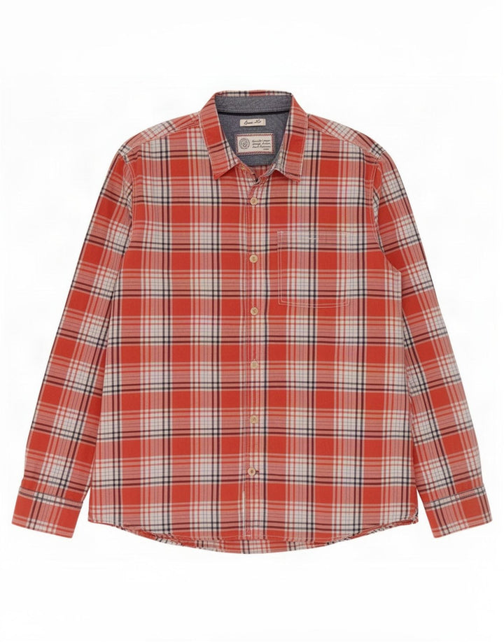 Camicia da uomo classica Fat Face XL in cotone a quadri rossi