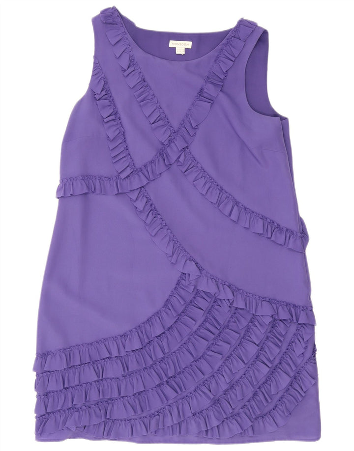 Abito a trapezio sul davanti senza maniche con volant da donna Monsoon UK 18 XL Viola