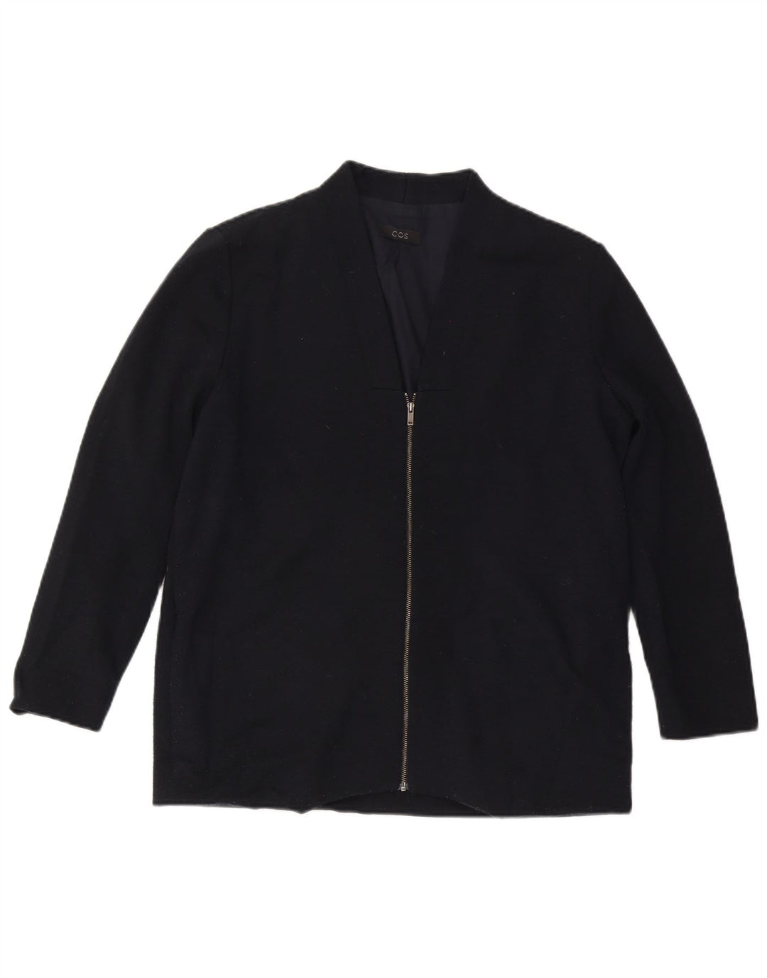 Giacca bomber da donna COS UK 14 grande lana blu navy