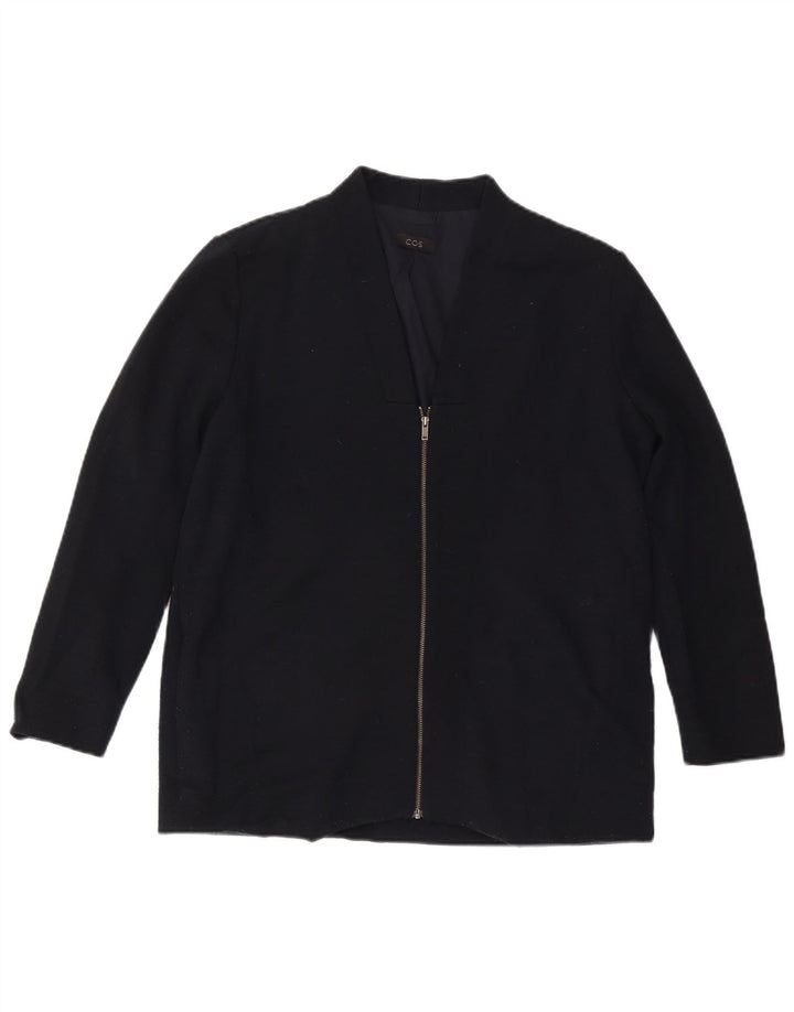 Giacca bomber da donna COS UK 14 grande lana blu navy