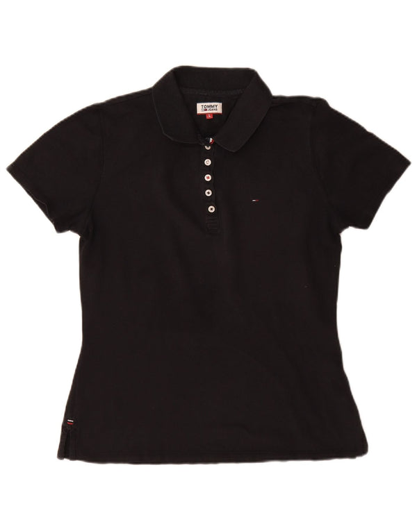 Polo da donna Tommy Hilfiger UK 14 grande cotone nero