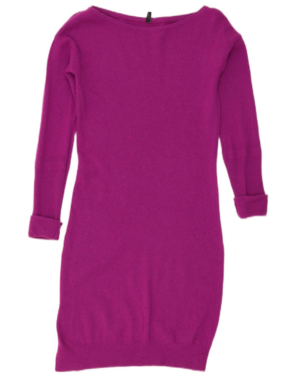 Abito maglione a maniche lunghe da donna Benetton UK 12 Viola medio
