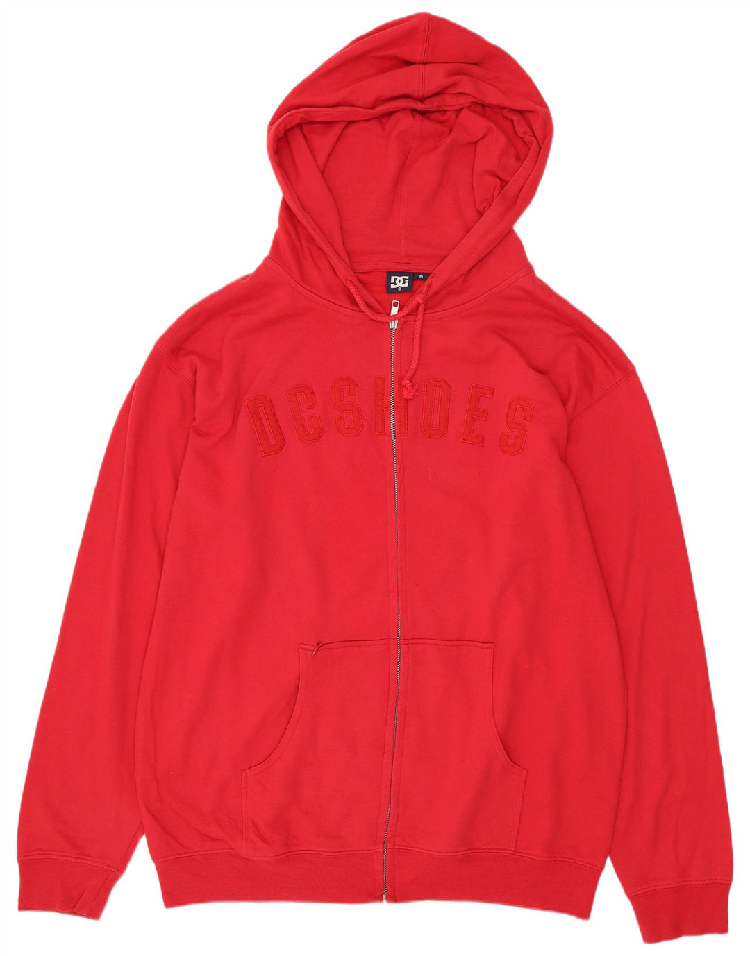 Maglione con cappuccio e zip grafica DC da uomo in cotone rosso medio