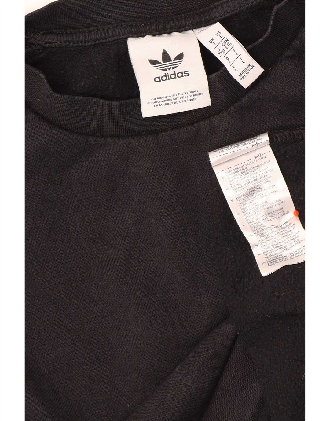 Felpa Adidas Uomo Maglione Grande Cotone Nero