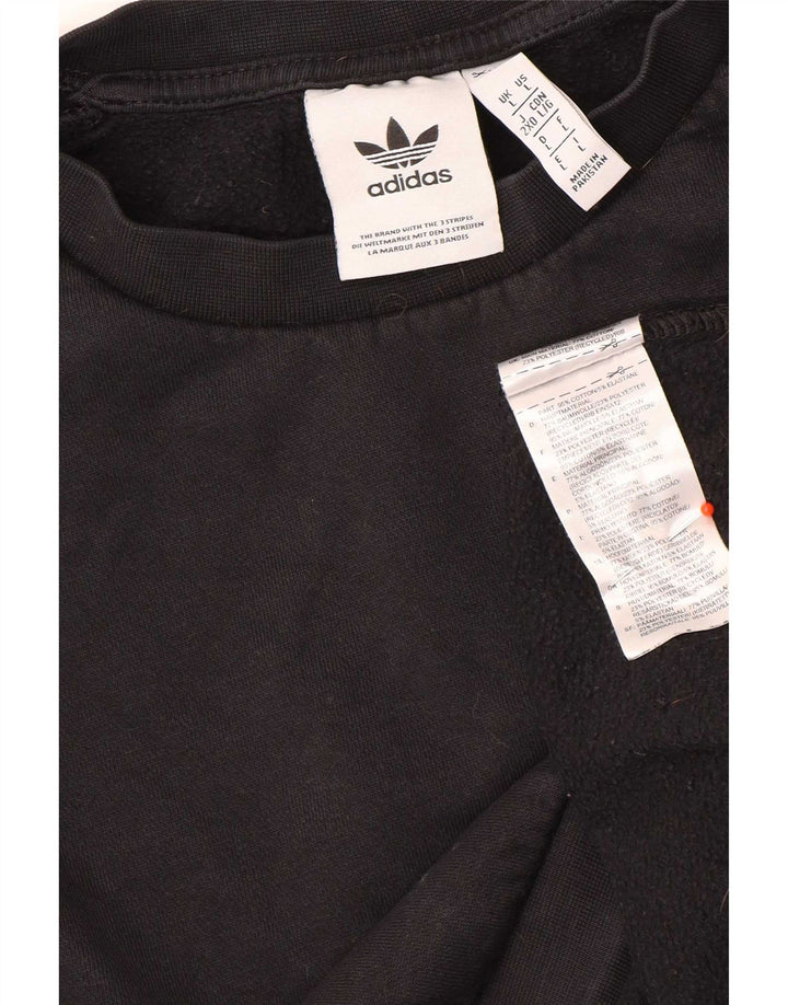 Felpa Adidas Uomo Maglione Grande Cotone Nero