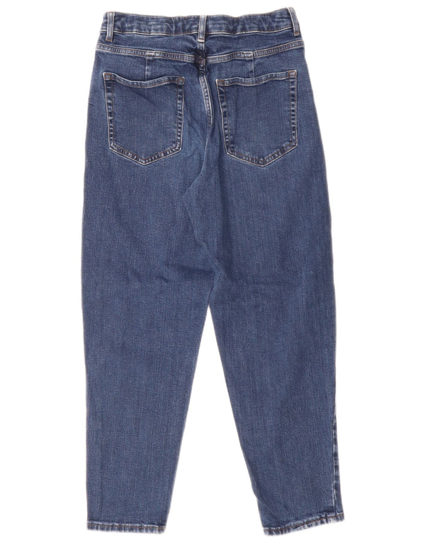 Marks & Spencer Jeans affusolati Mom a vita alta da donna UK 10 Small W28 L26 Blu