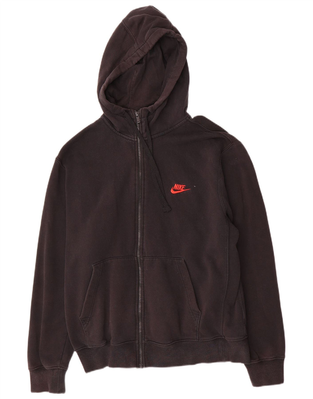 Felpa con cappuccio e zip Nike da uomo piccola nera