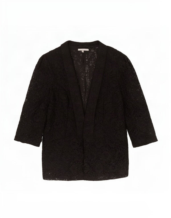 Top cardigan in pizzo con maniche a 3/4 da donna Marks & Spencer UK 20 2XL Nero floreale
