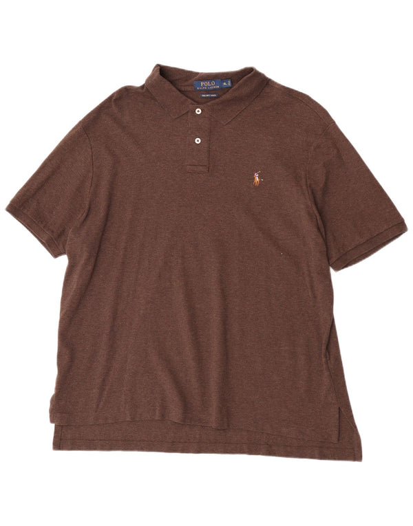 Polo Ralph Lauren Mens Polo Shirt XL Brown Cotton
