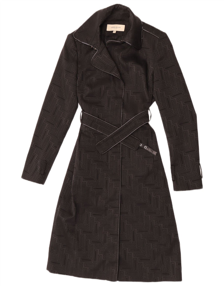 Trench da donna Karen Millen UK 10 Piccolo poliestere geometrico nero