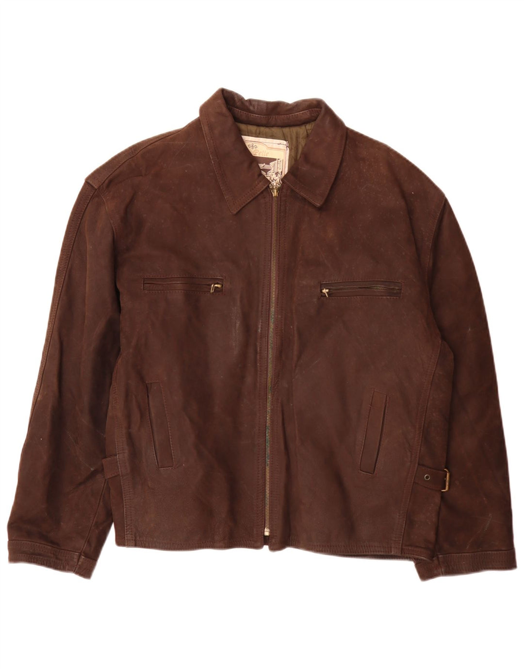 Giacca in pelle vintage da uomo UK 40 grande marrone