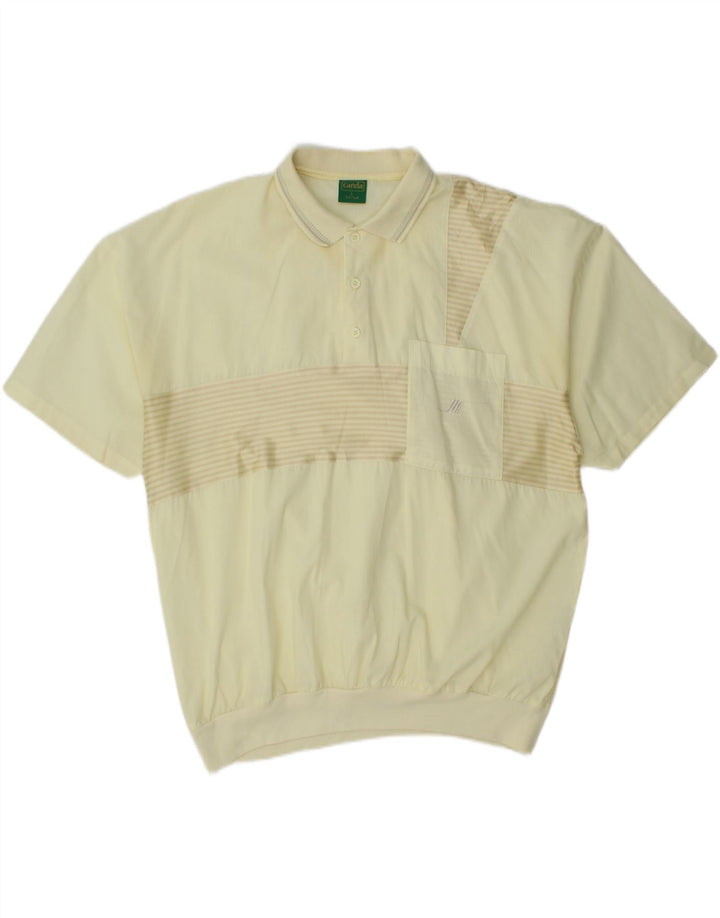 Maglia pullover a maniche corte da uomo CANDA IT 52/54 a righe grandi gialle