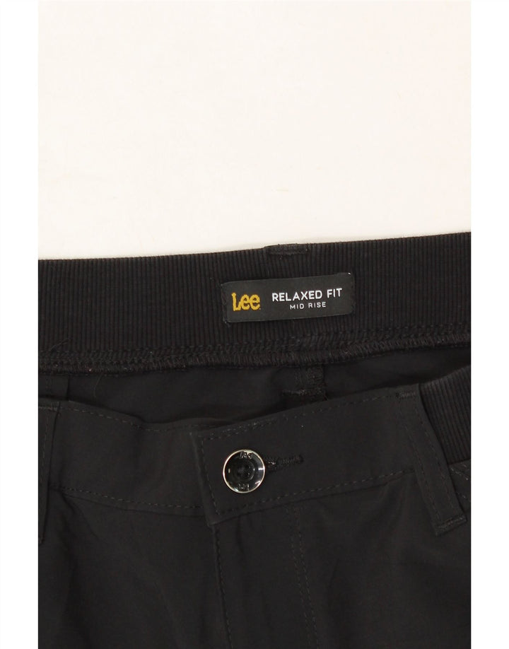 LEE Womens Mid Rise Relaxed Fit Cargo Shorts US 10 Large W32 Black Vintage Lee and Second-Hand Lee from Messina Hembry 