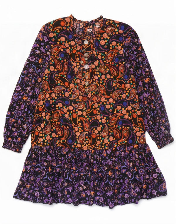 Superdry Womens Long Sleeve Tiered Dress UK 12 Medium Multicoloured Paisley
