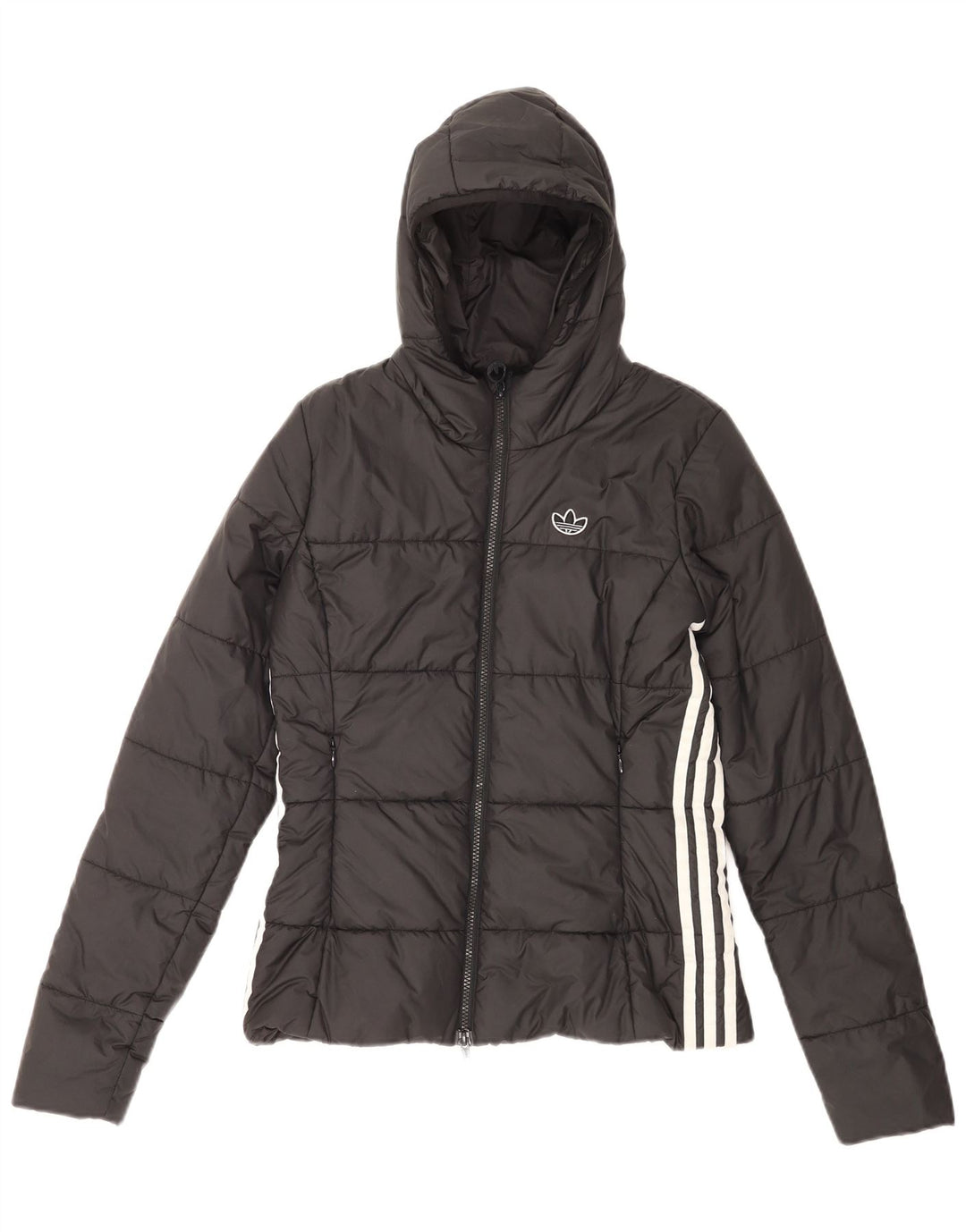 Giacca imbottita con cappuccio da donna Adidas UK 8 Small poliestere nero