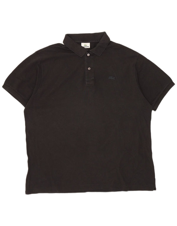 Polo da uomo Lacoste taglia 6 XL in cotone nero