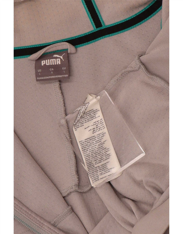 Felpa con cappuccio e zip Puma da uomo grande in cotone grigio